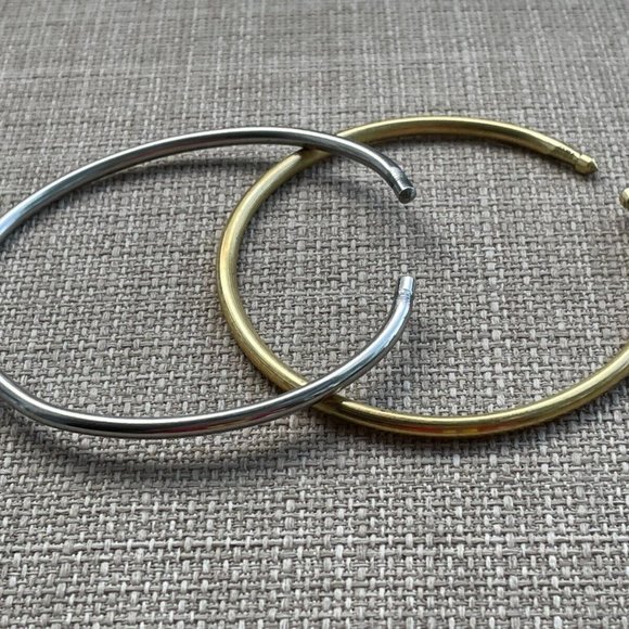 Other - Bracelet Lot of 2 Wrist Band Metal Silver and Gold Tone Fashion Unisex Jewelry